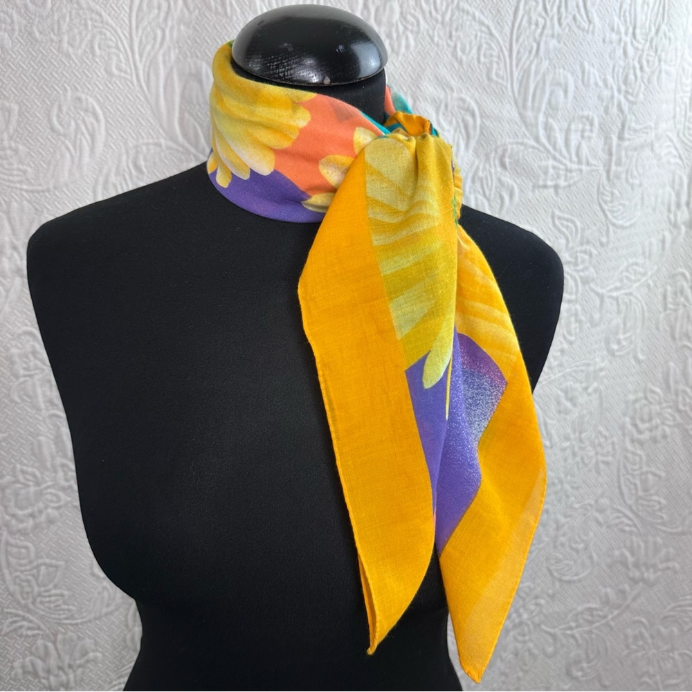 Honey Vintage Floral Cotton Scarf - Picture 2 of 6
